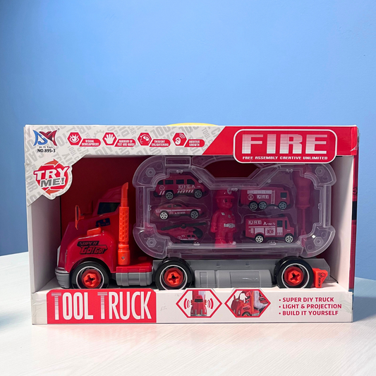 Комплект камион с пожарни коли 9 в 1