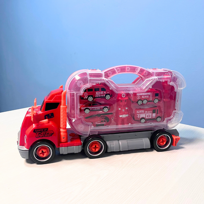 Комплект камион с пожарни коли 9 в 1