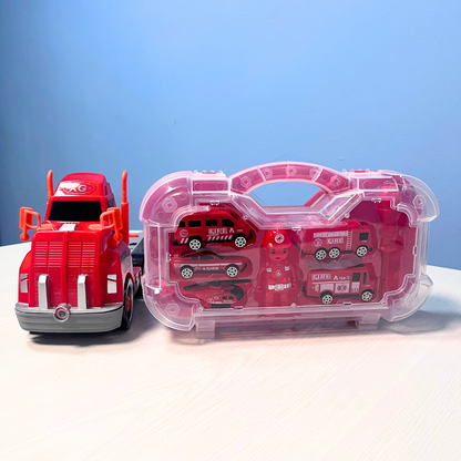 Комплект камион с пожарни коли 9 в 1